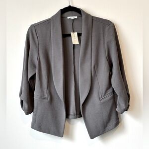 NWT Maurice’s Blazer Top Size M Grey Open Front Business Top